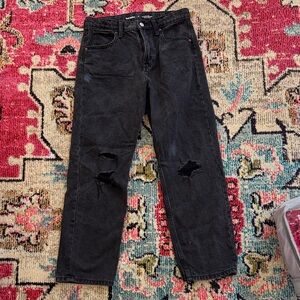 Old Navy Girls Slouchy Straight Hi-Rise Black Jeans, sz 14